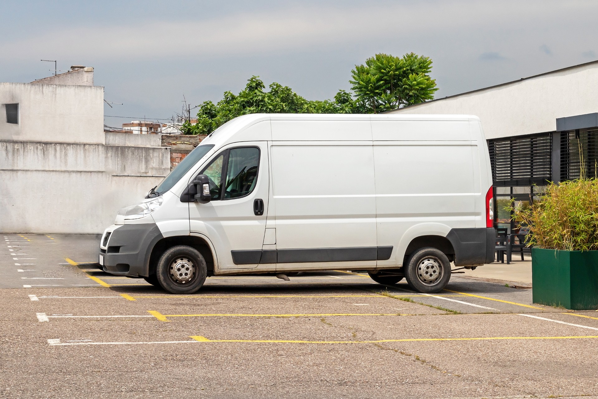 Cargo delivery van on street